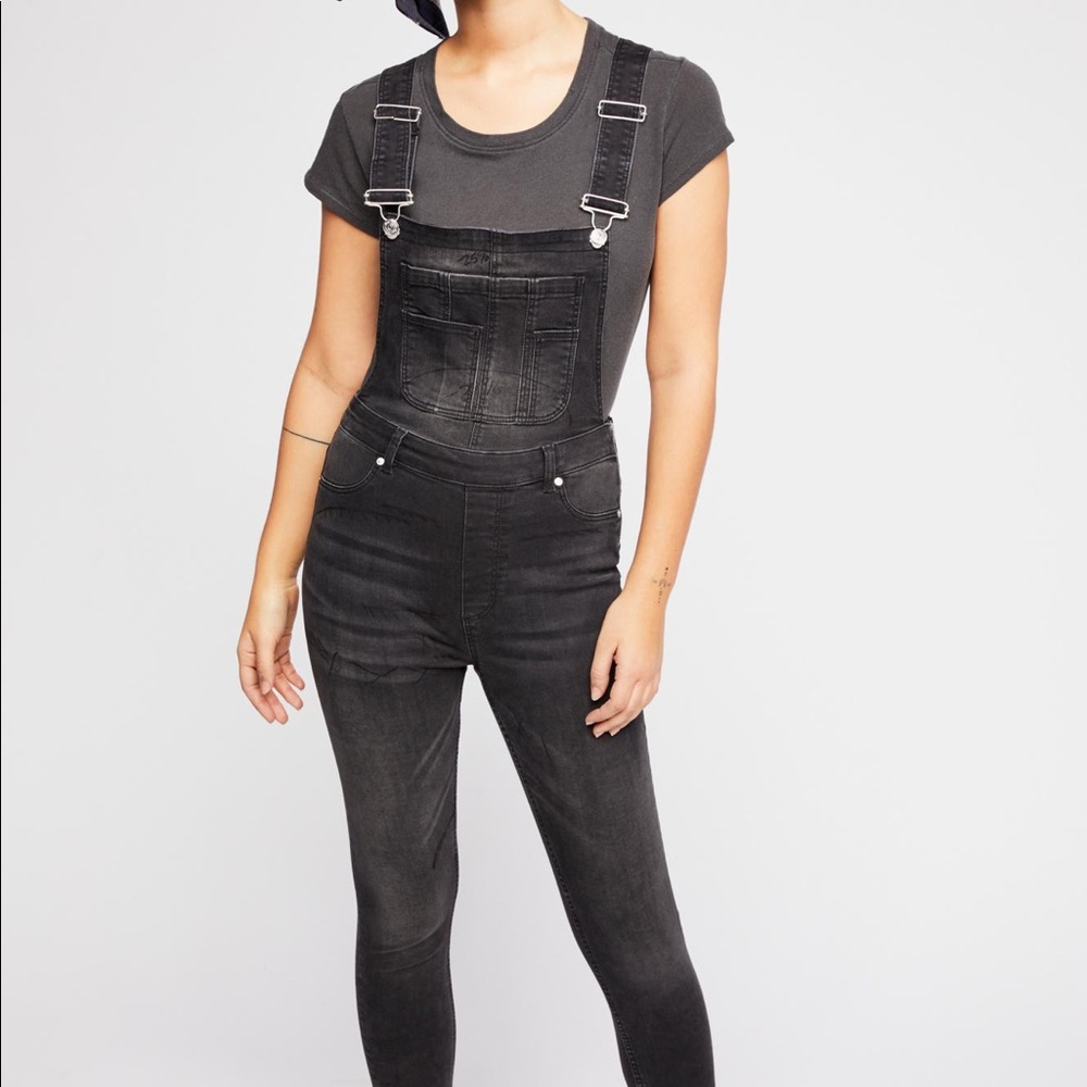 Free People Lexden Denim Overall - Black